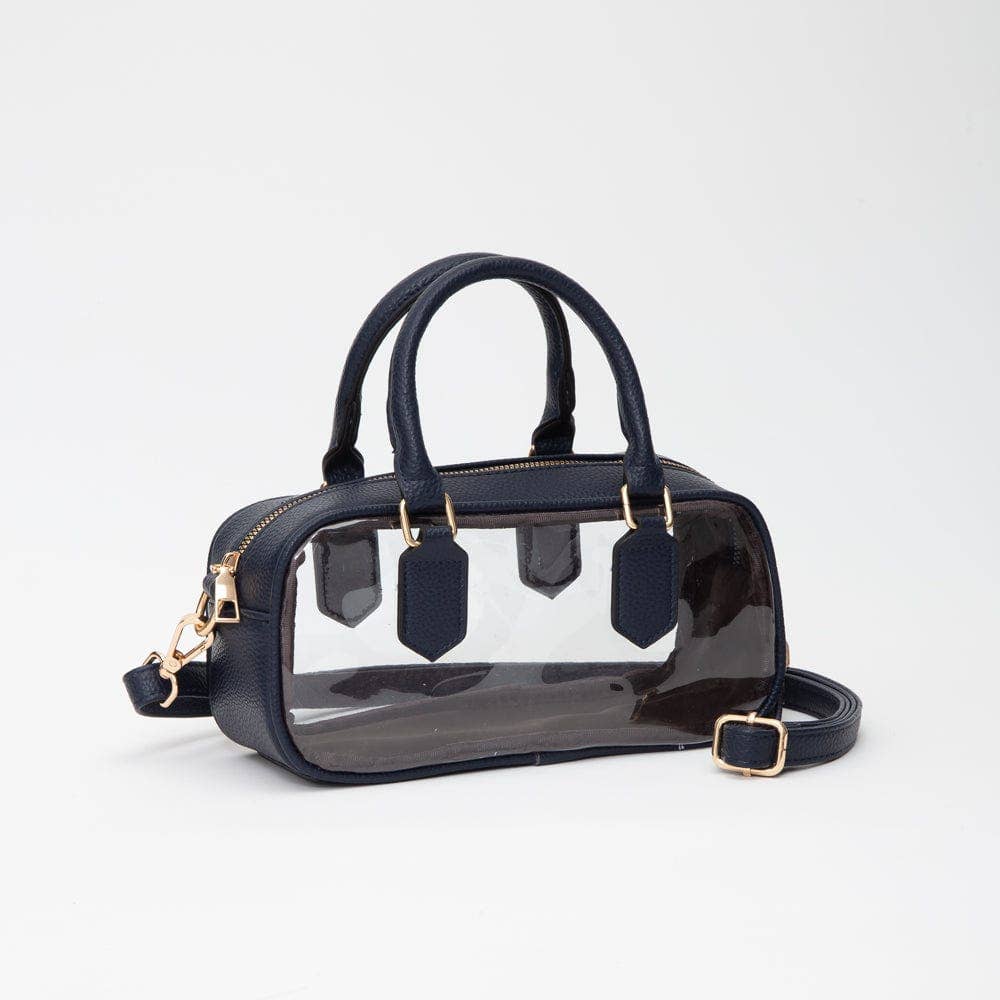 Navy Clear Top Handle Crossbody Bag