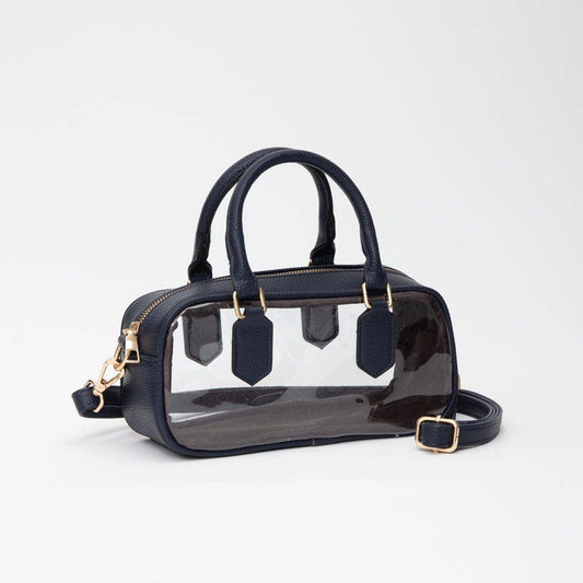 Navy Clear Top Handle Crossbody Bag