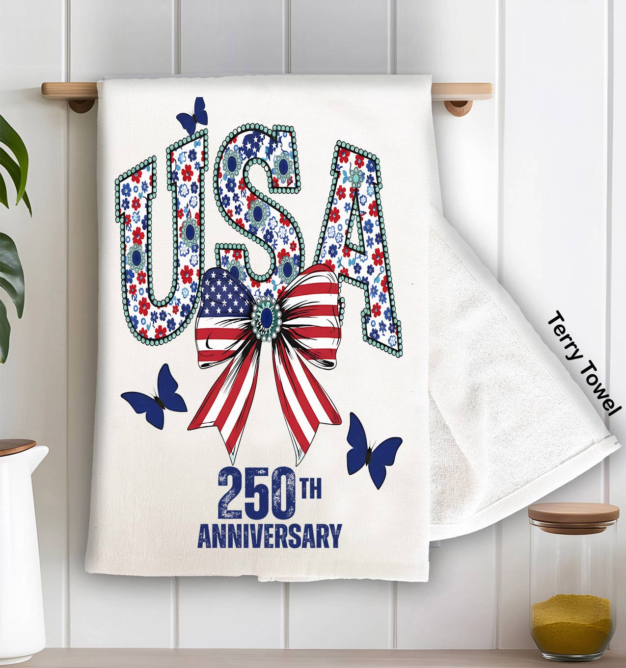 Fort Benning USA 250 Anniversary America Terry Towel