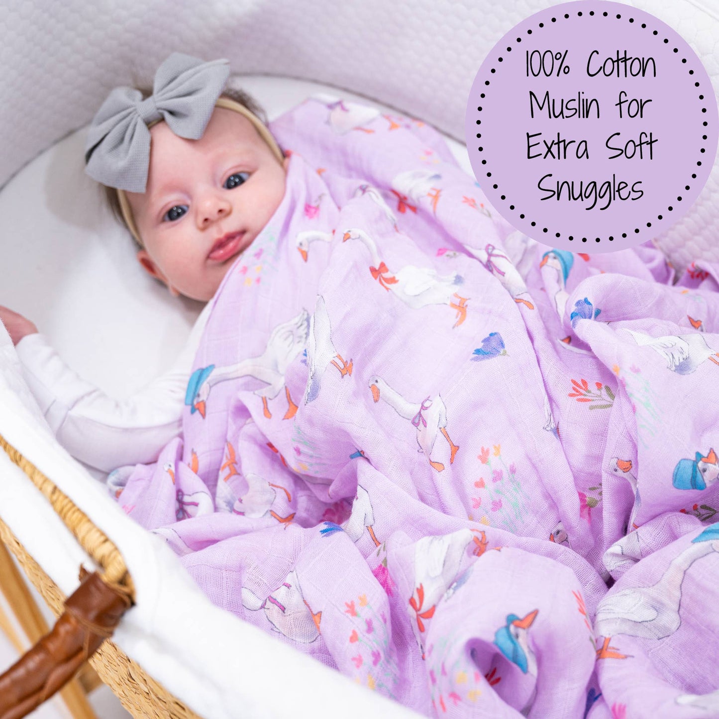 Cute Goose Baby Muslin Swaddle Blanket