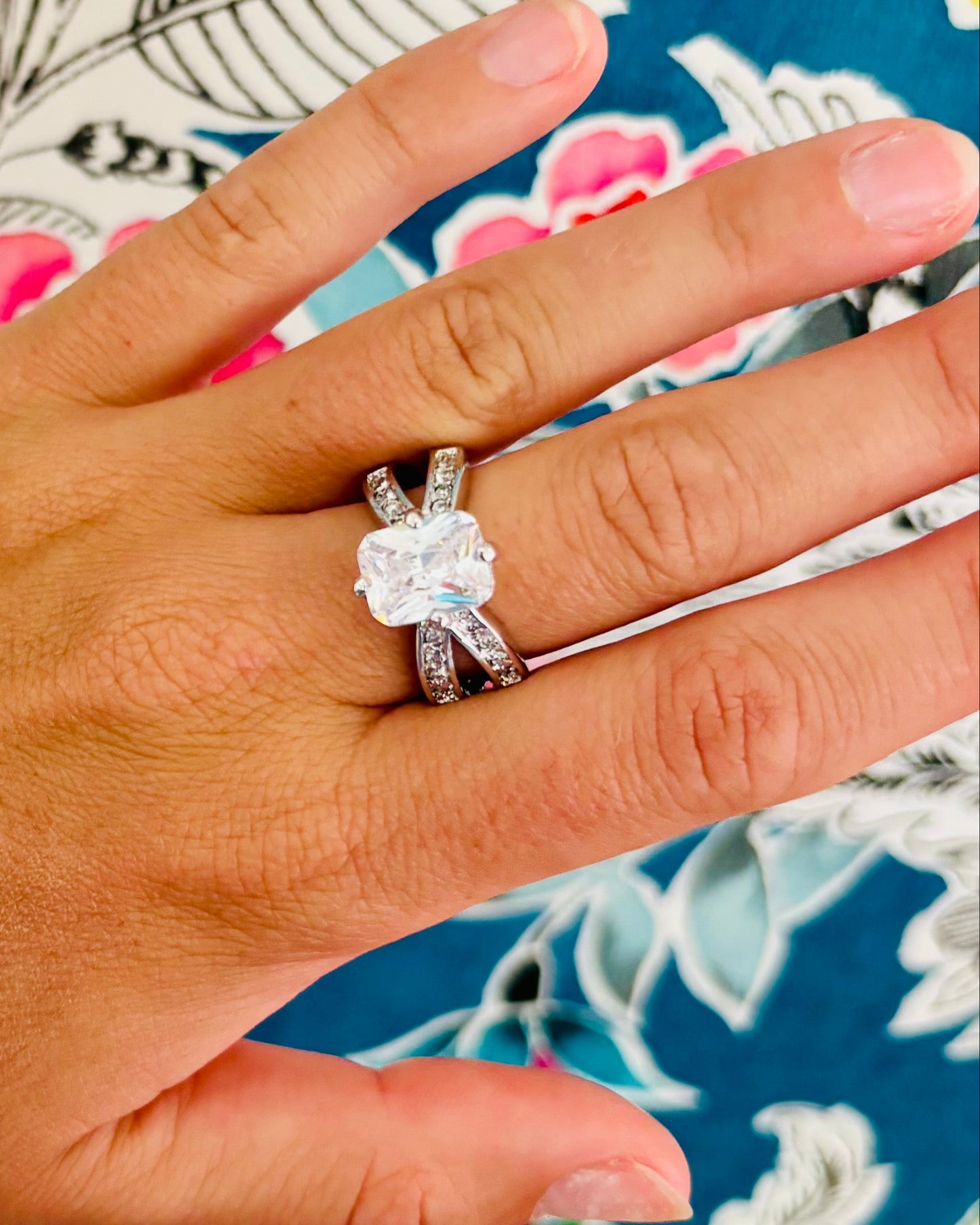 Diamond Ritz Cushion Split-Shank Ring