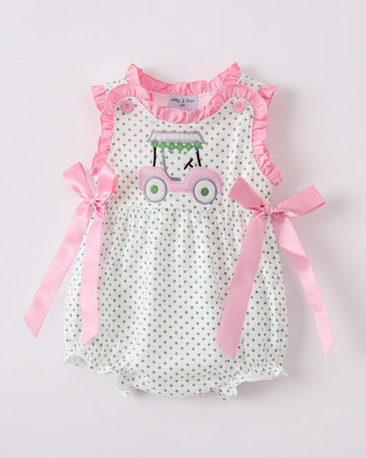 Green Golf Cart Appliqué Bubble