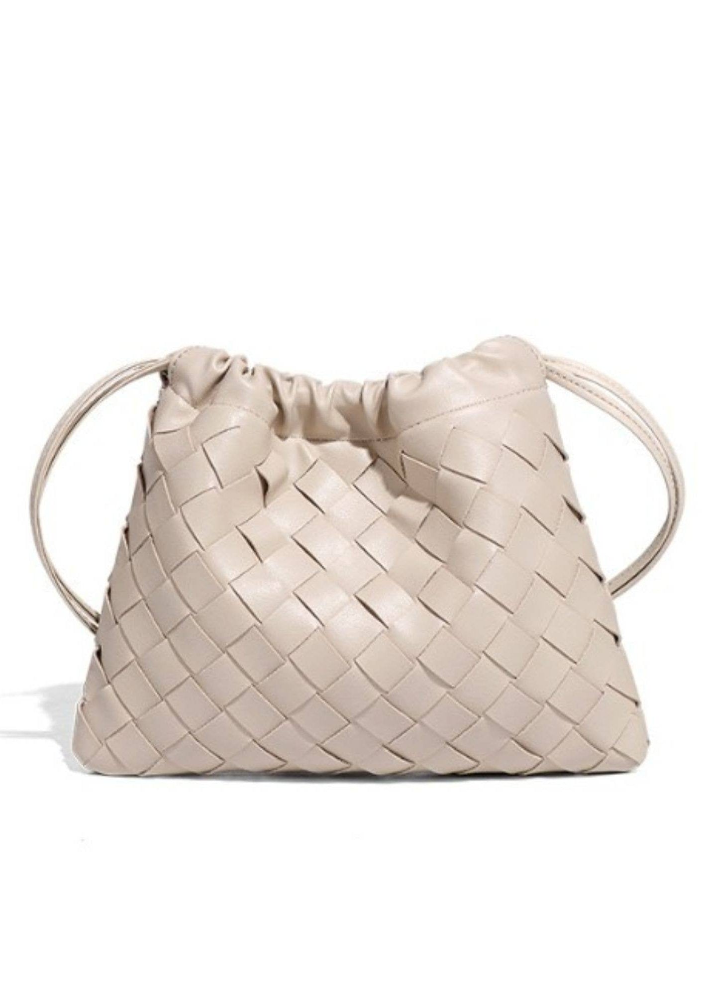 Sand Mini Woven Draw Shoulder Mobile Bag