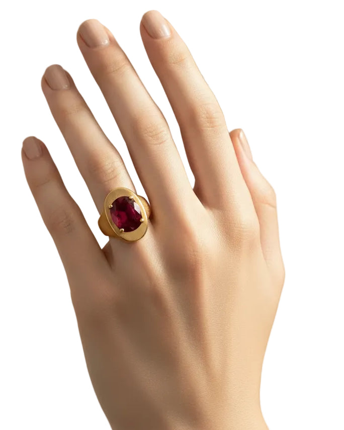 The Magenta Dome Signet Ring