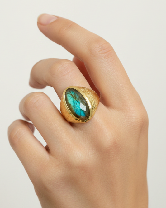 Vintage Statement Ring with Oval Cabochon Core