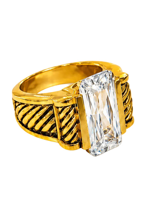 The Providence Heirloom Vintage Baguette Cocktail Statement Ring