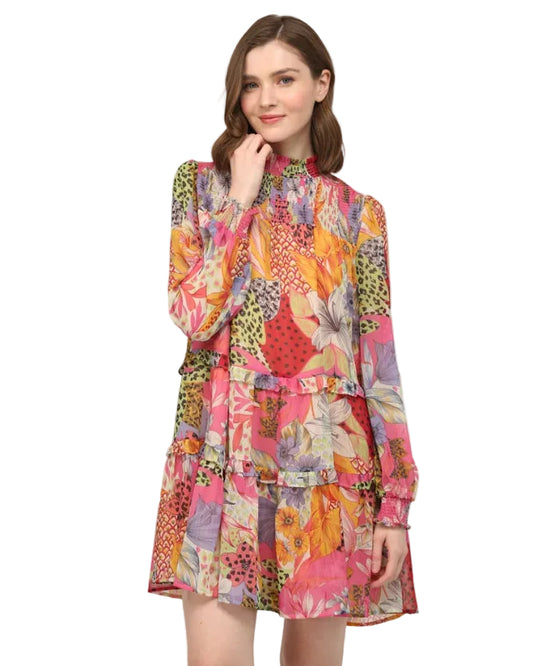Printed Chiffon Vibrant Dress