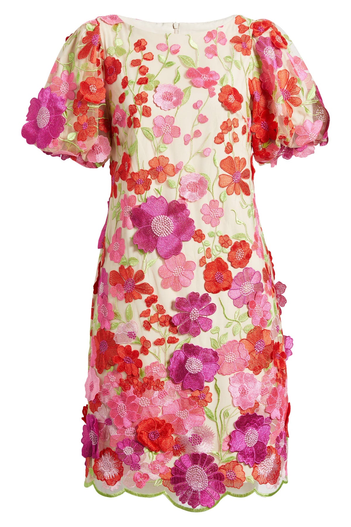 Eliza J Women's Floral-Embroidered Puff-Sleeve Dress