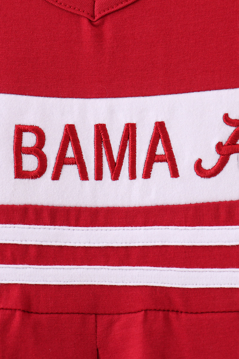 Maroon Alabama Ruffle Dress