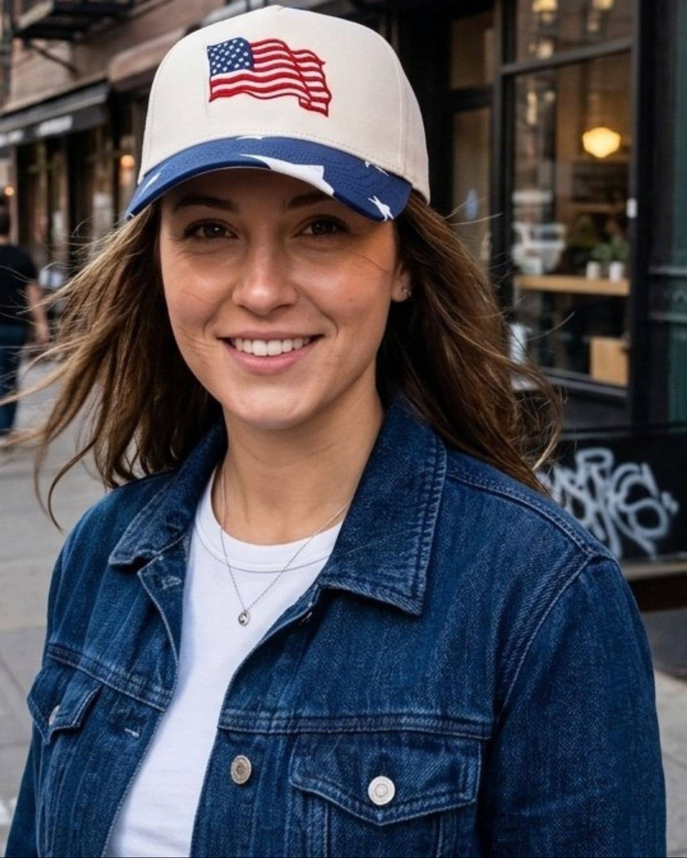 US Flag Embroidered Trucker Hat