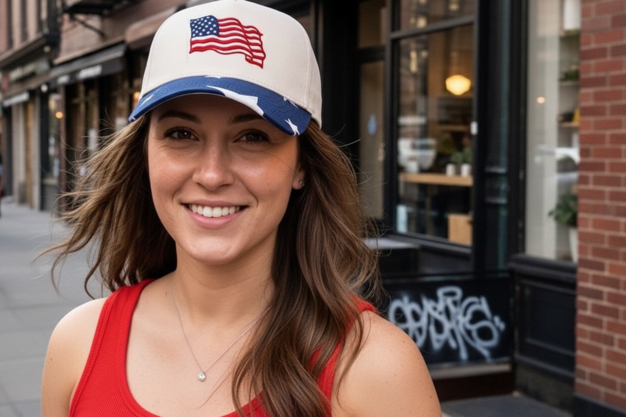 US Flag Embroidered Trucker Hat