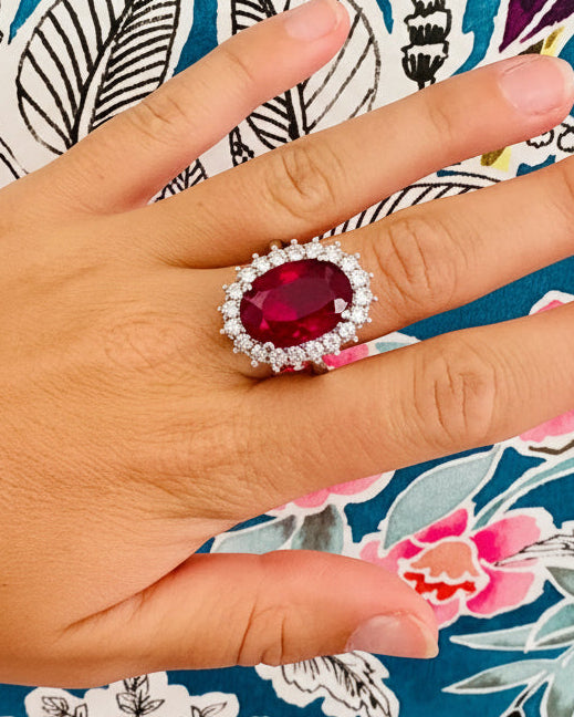 Crimson Empress Grand Cocktail Ring