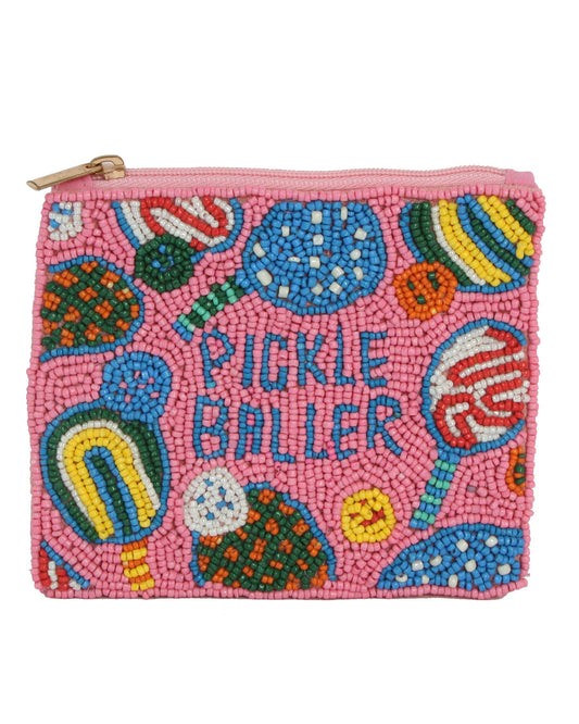 Beaded PICKLE BALLER Coin Purse