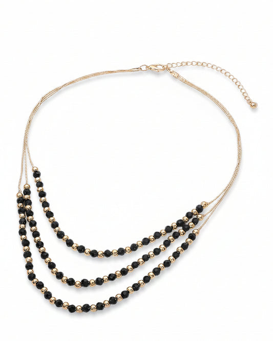 Layered Faceted Beaded Necklace