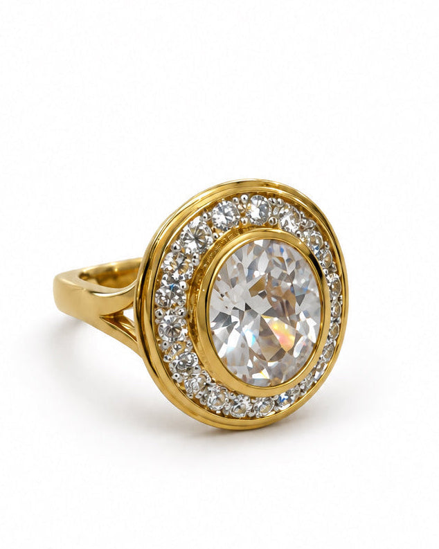 The "Rhode Island Retro" Bezel-Set Oval Cocktail Ring
