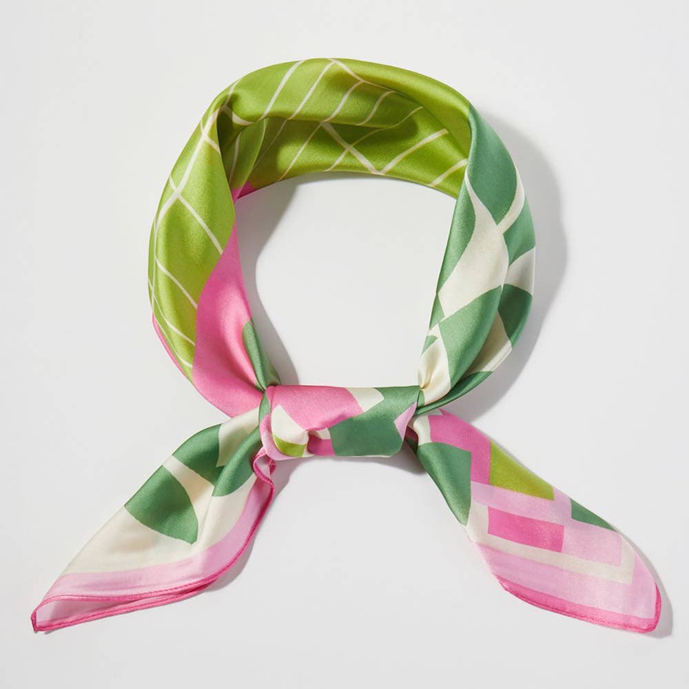 Geometric Color Block Bandana Scarf