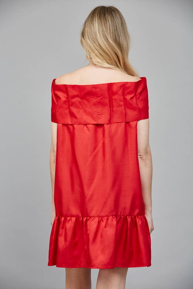 Oversized Bow Holiday Taffeta Dress