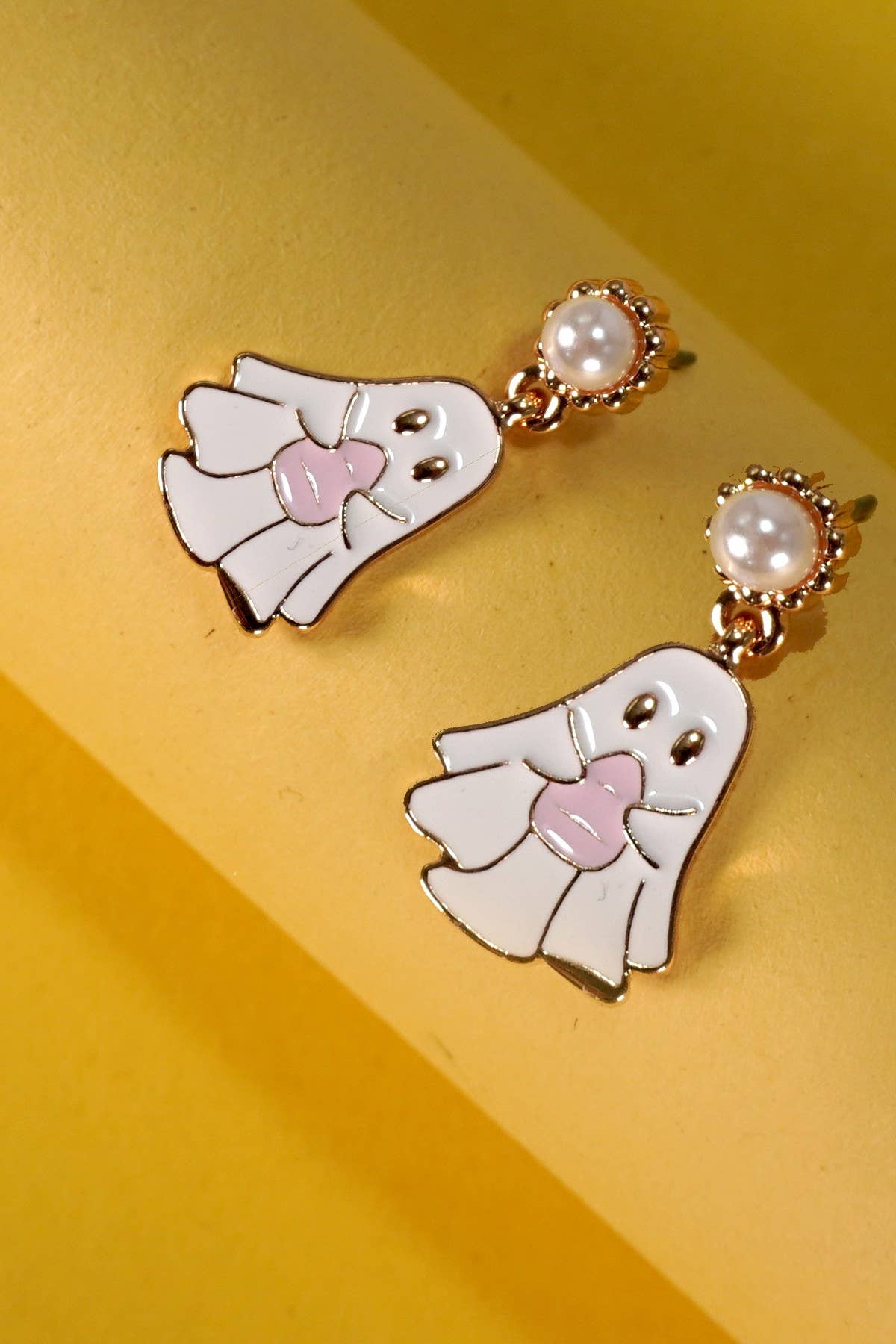 White Ghost Drop Pearl Earrings