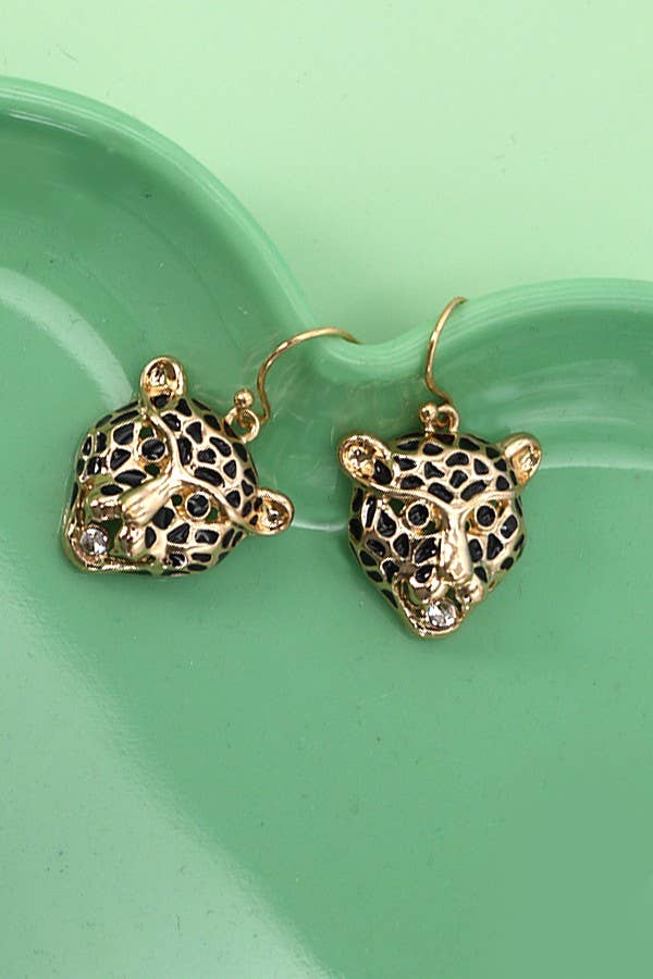 Leopard Rhinestone Earrings
