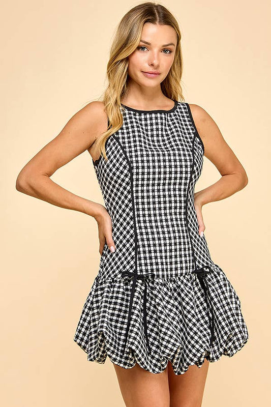 Gingham Bubble Mini Dress
