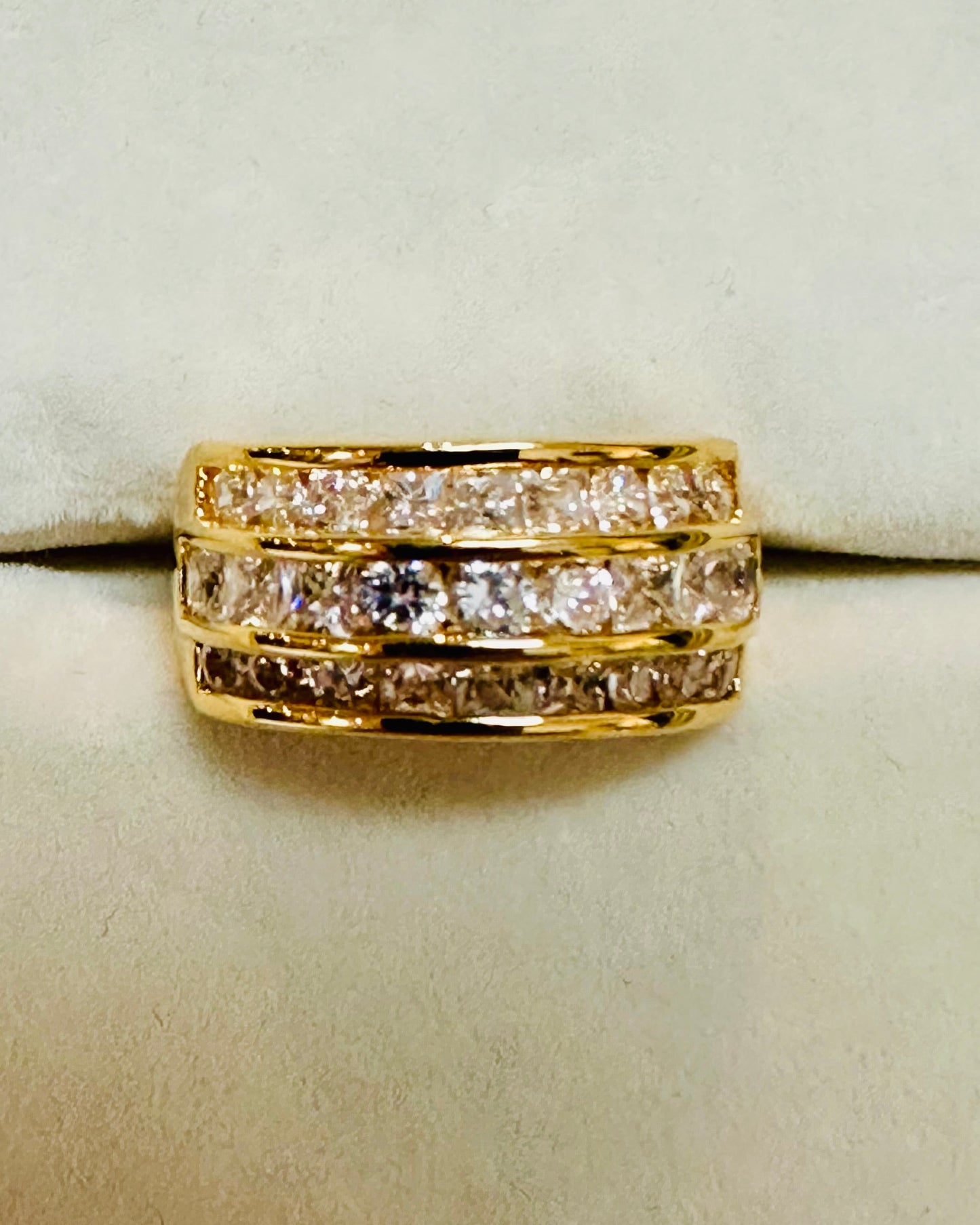 Vintage Triple-Row Channel Statement Band