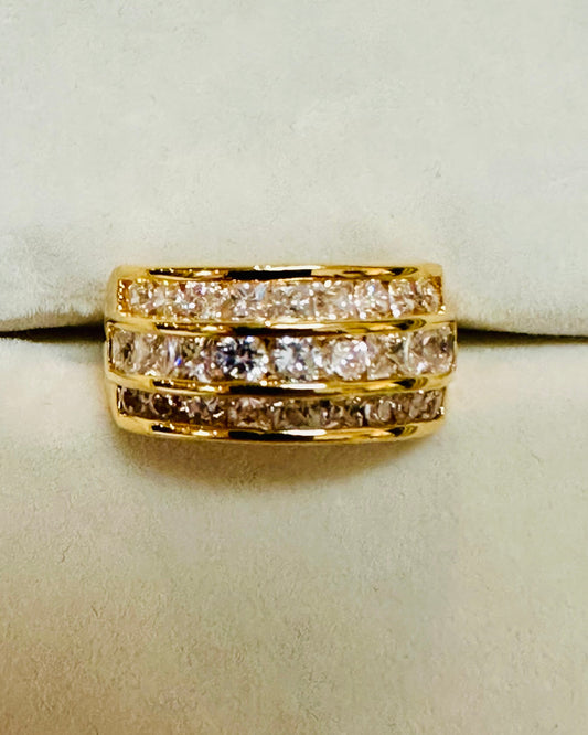 Vintage Triple-Row Channel Statement Band