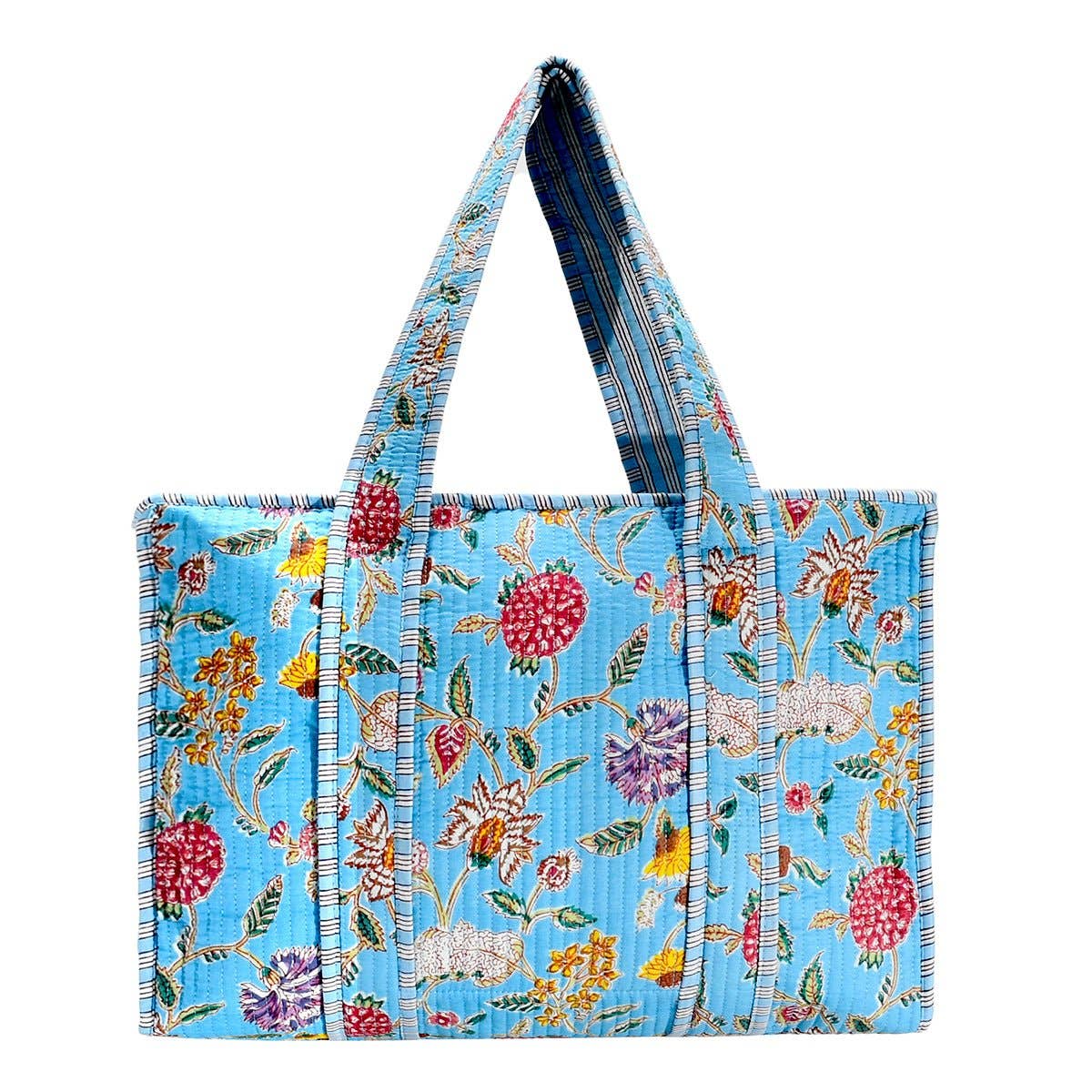 Cotton Block Print Tote Bag- Small & Large
