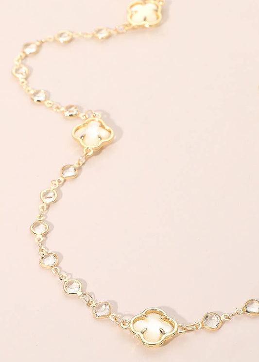 Quatrefoil Station Long Necklace