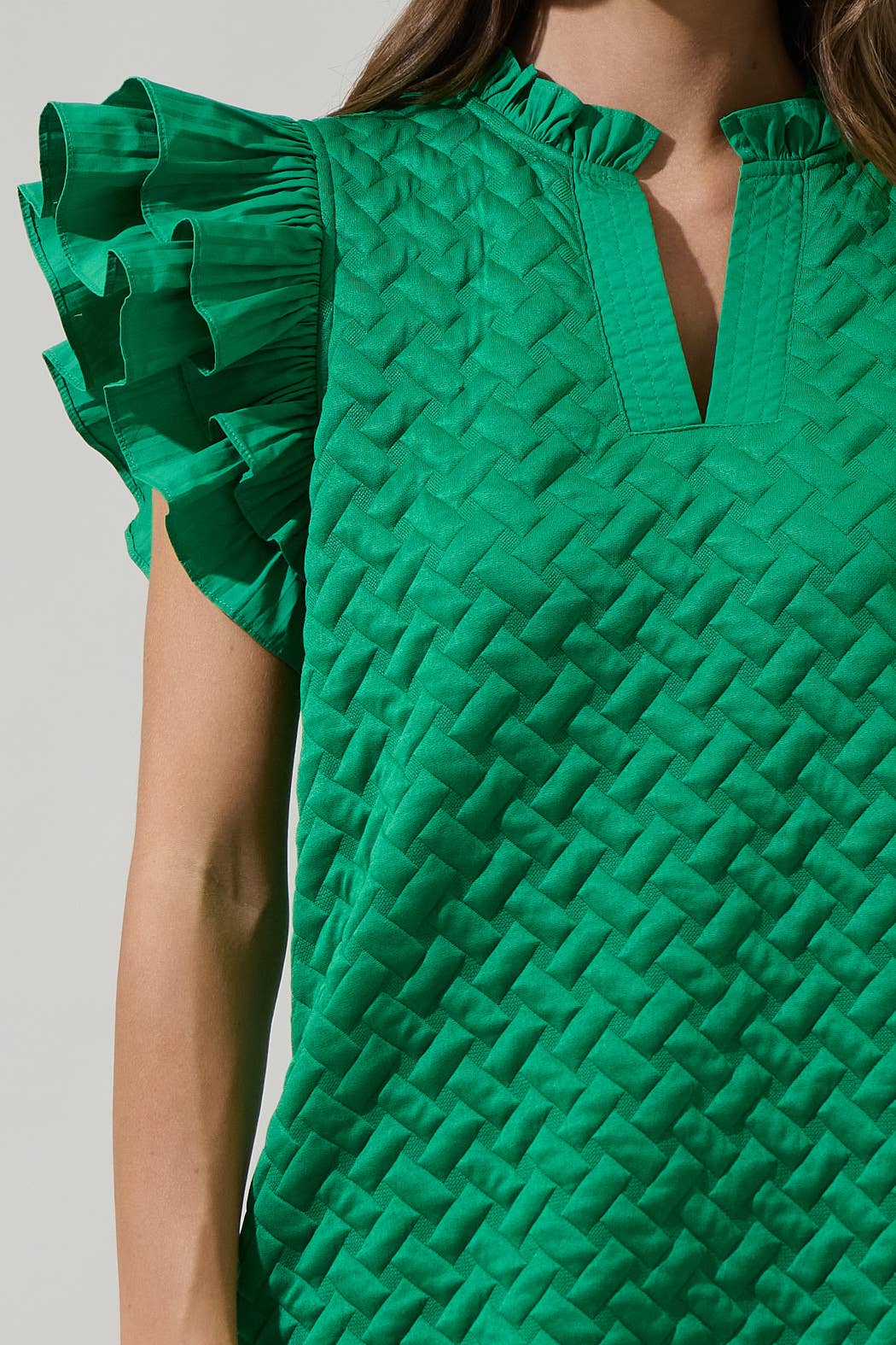 Yulia Quilted Adalee Ruffle Mini Dress