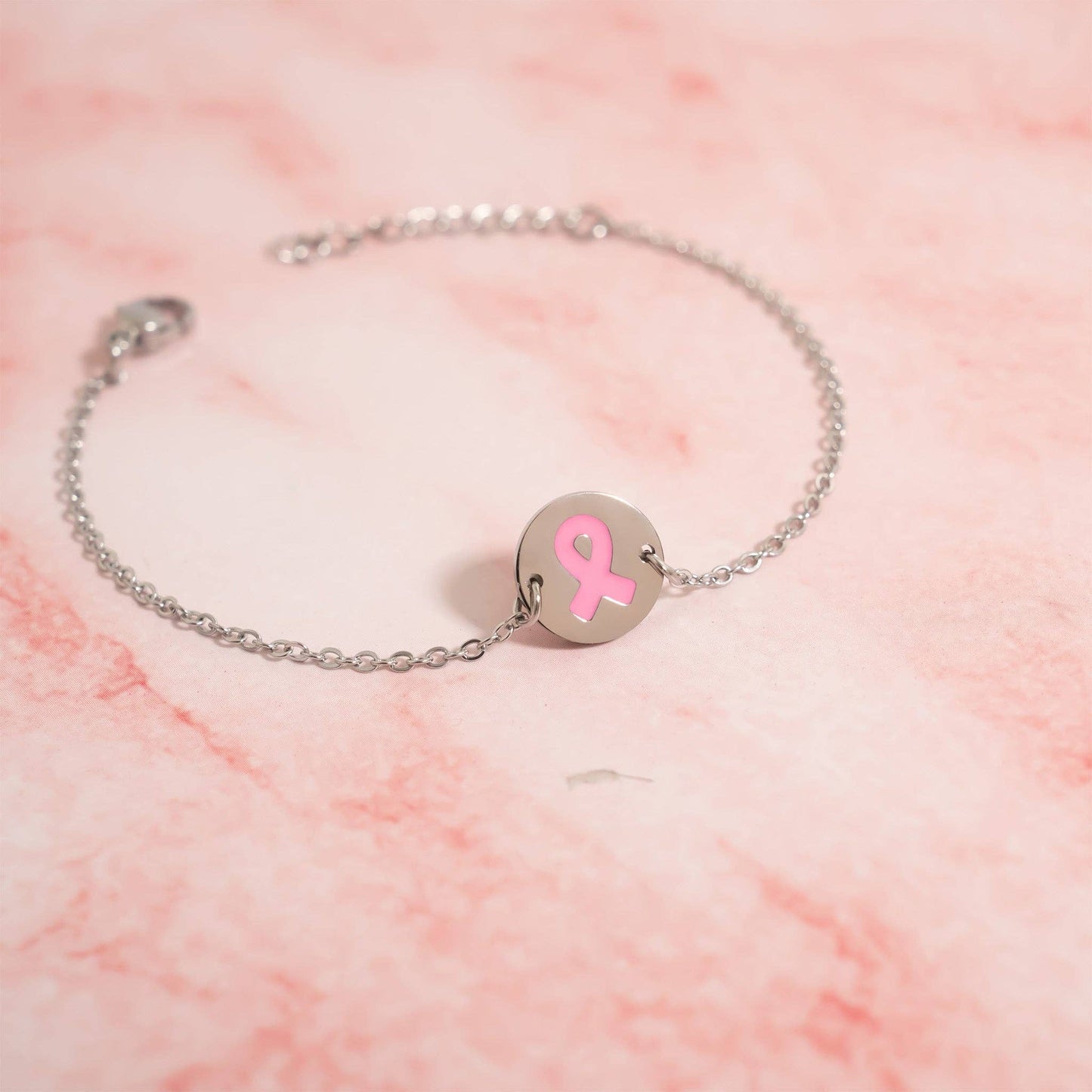Breast Cancer Awareness Adjustable Circle Bracelet