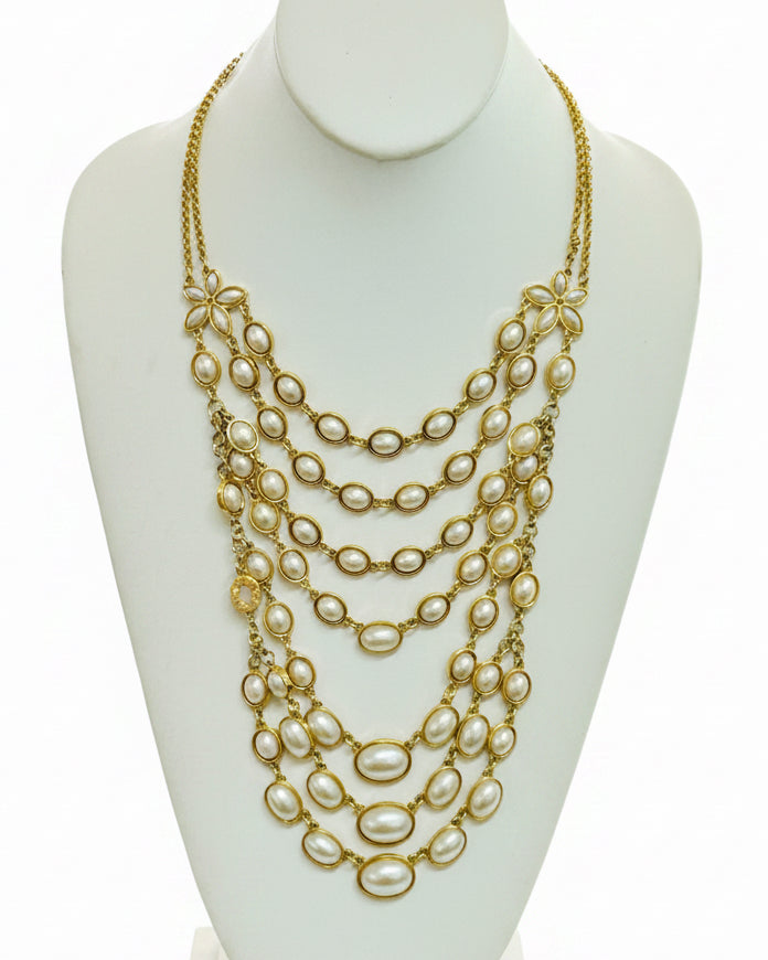 The Multi-Tiered Pearl Vintage Statement Necklace