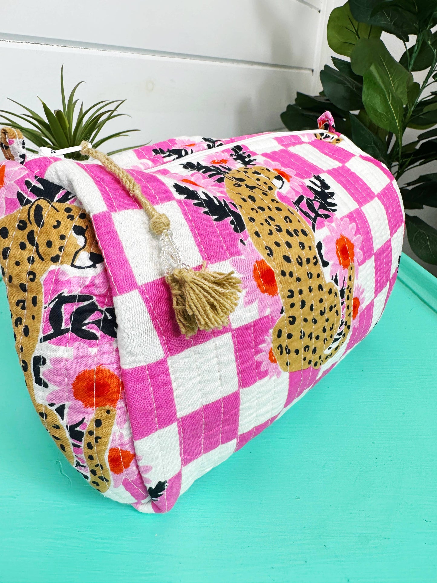 Jaguars Quilted Makeup Bag