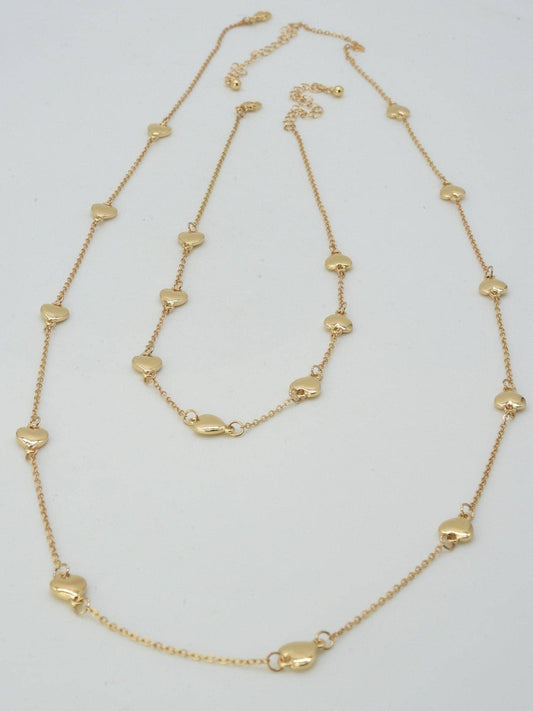 Heart Station 2 Piece Long Necklace