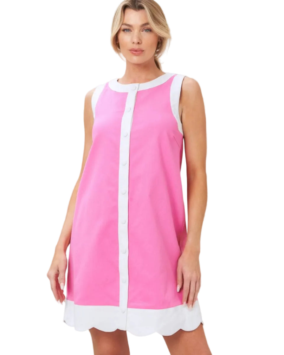 Pretty In Pink Scallop Dress