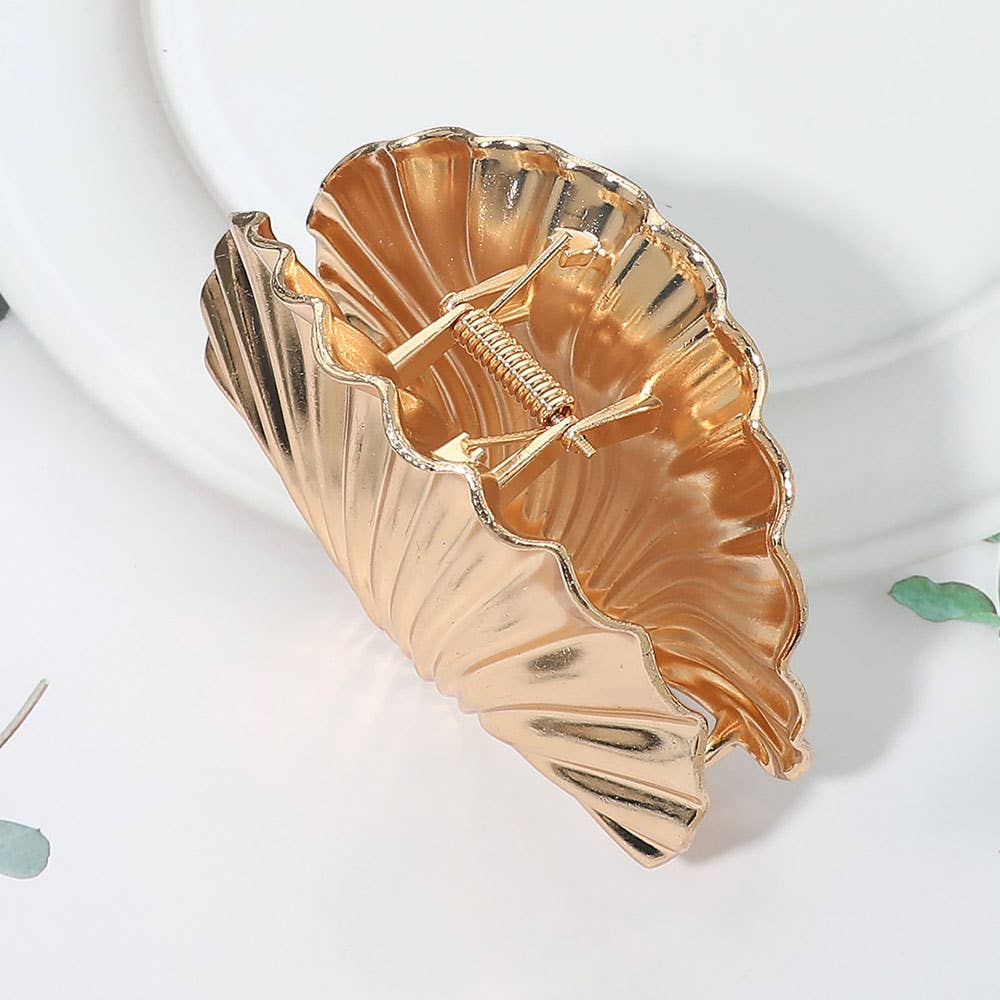 Gold Seashell Statement Hair Claw Clip