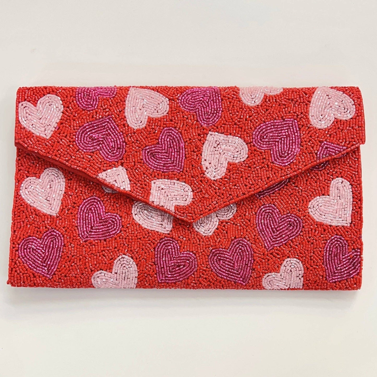 Love Me Beaded Heart Clutch