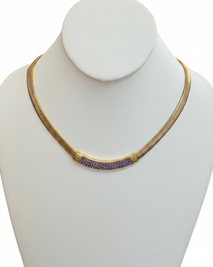 Lavender Pavé Omega Collar Necklace