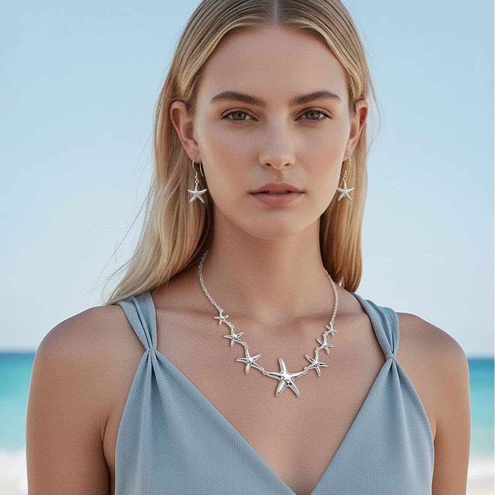 Metal Starfish Link Necklace
