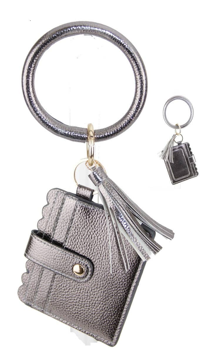Scalloped Card Holder Keyring Wallet