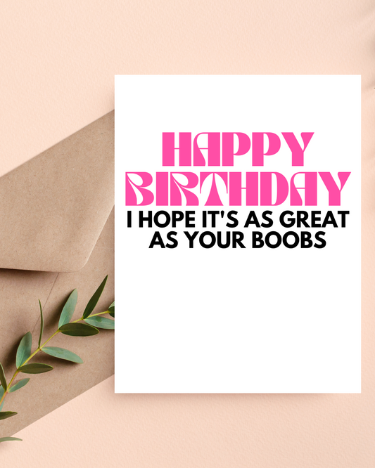 Boobs Funny Birthday Card