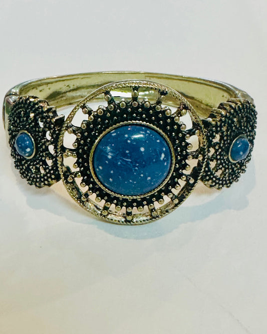 Navy Game Day Filigree Cuff Bracelet