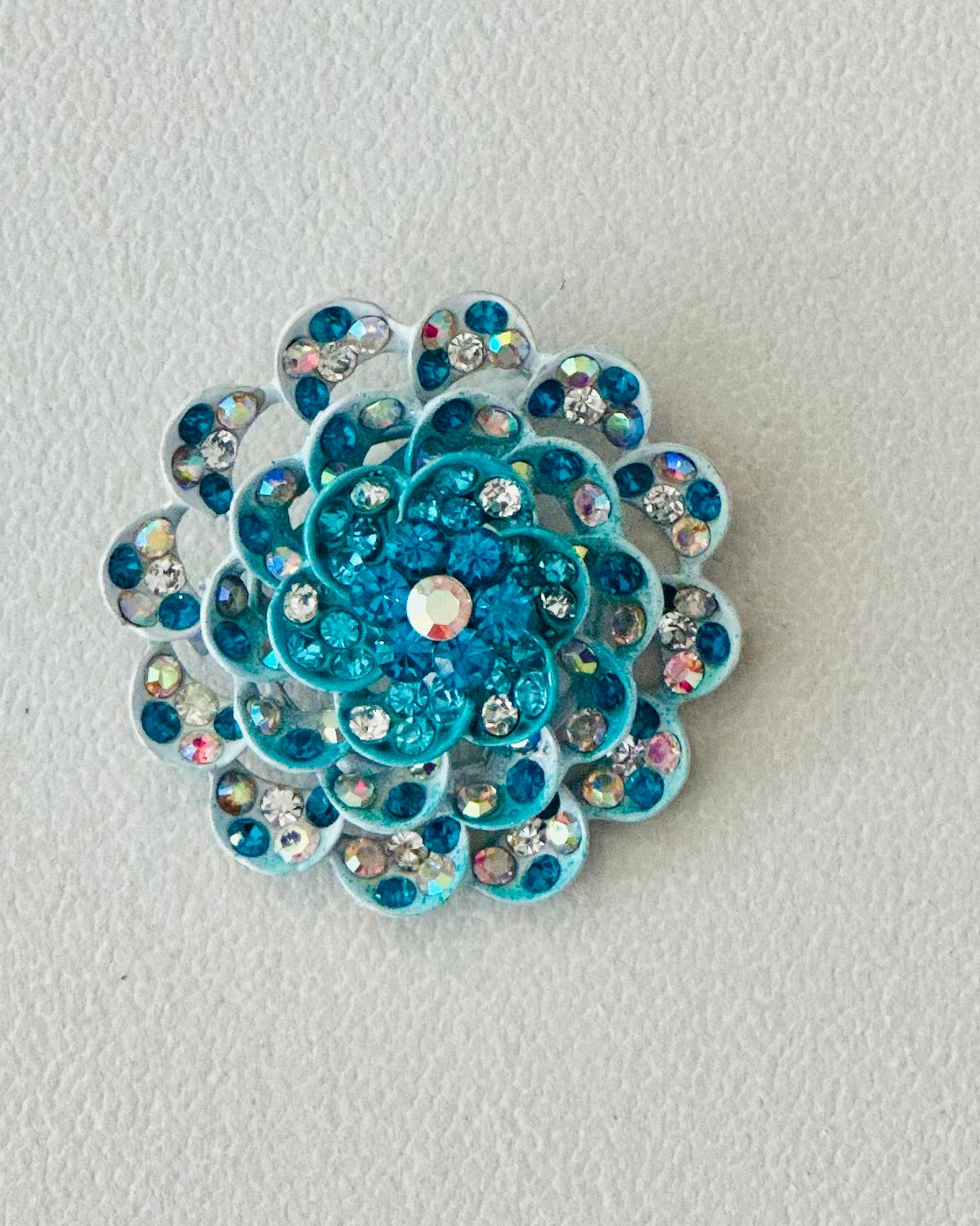 Vintage Layered Blue Flower Brooch