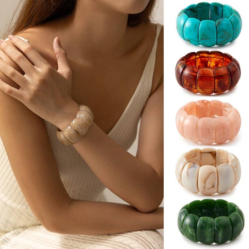 Bold Acrylic Stretch Cord Bracelets
