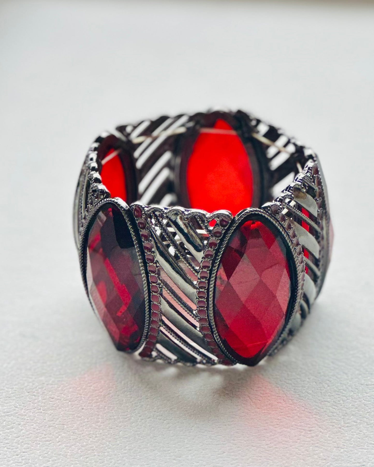 Archival Game Day Crimson Marquise Openwork Cuff