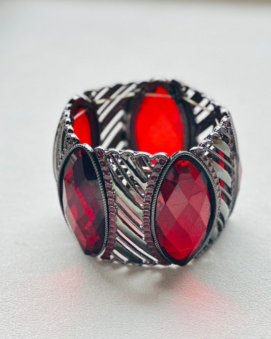 Archival Game Day Crimson Marquise Openwork Cuff