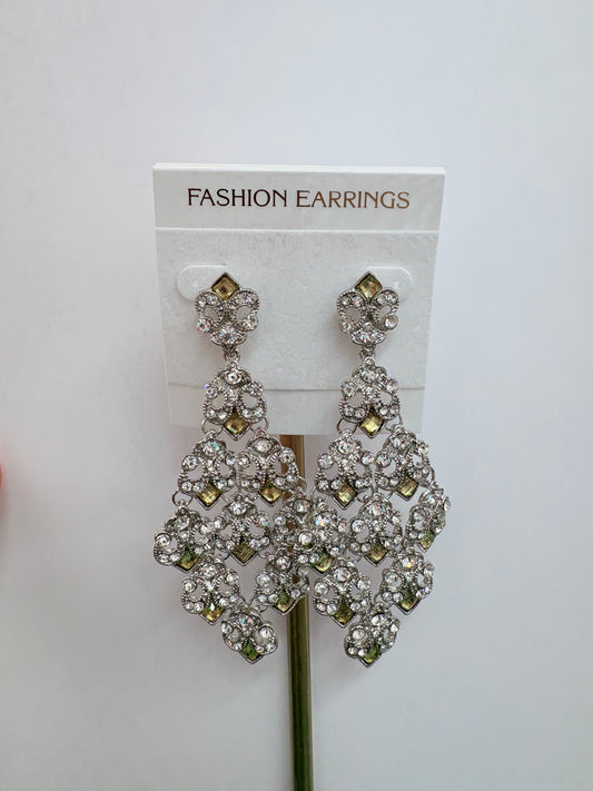 Renaissance Revival Crystal Chandelier Earrings