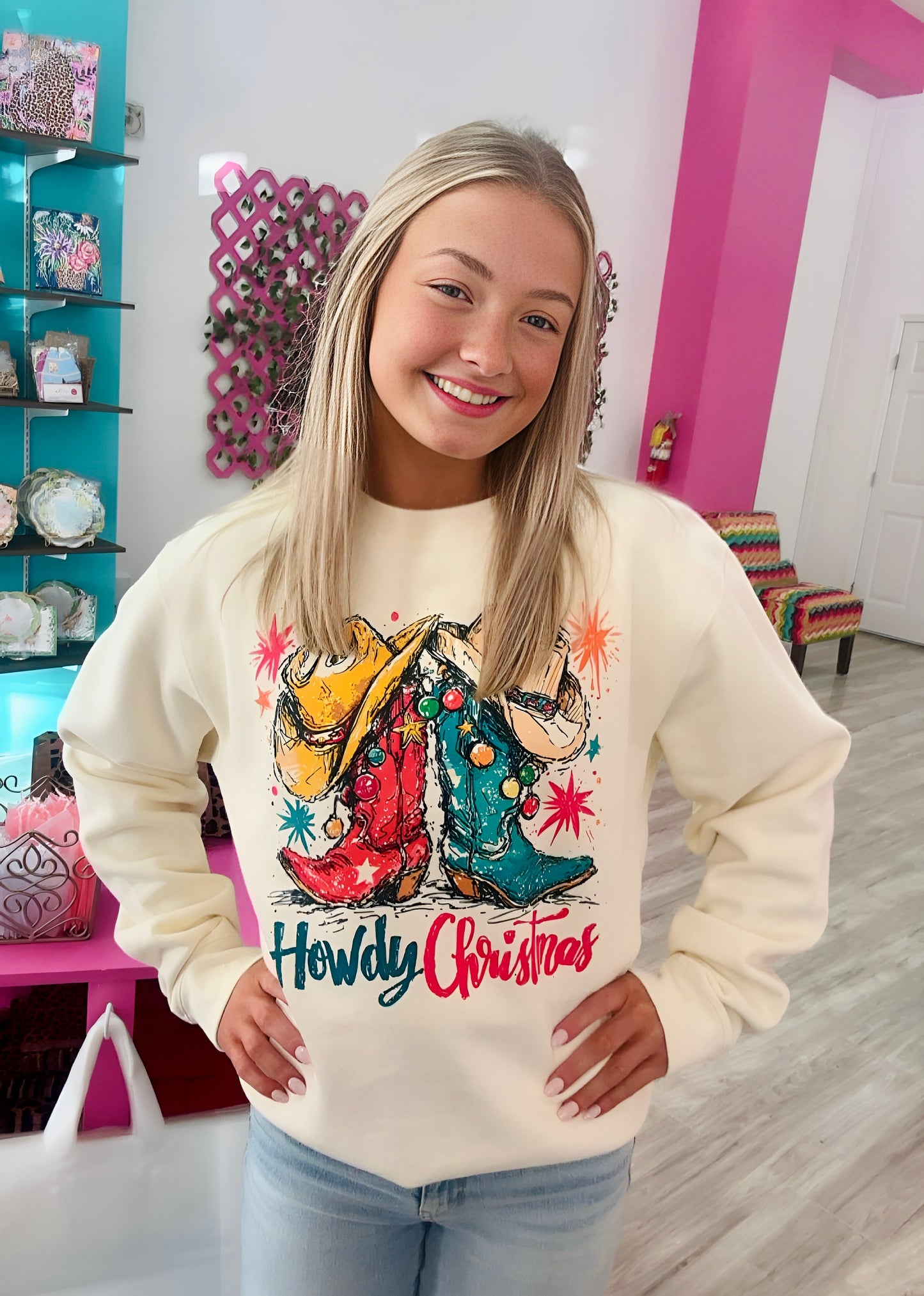 Christmas Boot Scootin' Sweatshirt