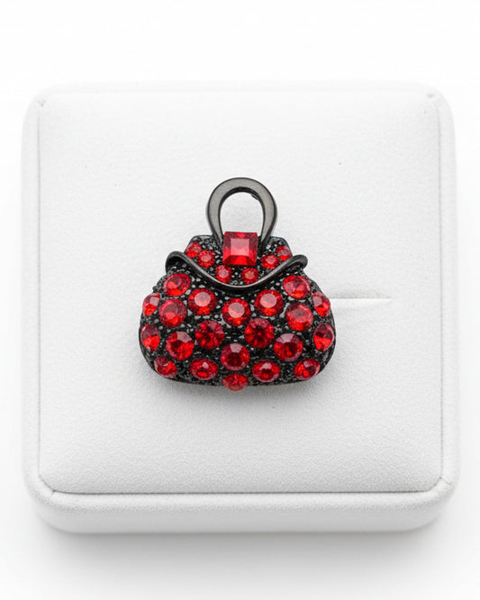 Ruby Pavé Handbag Statement Brooch