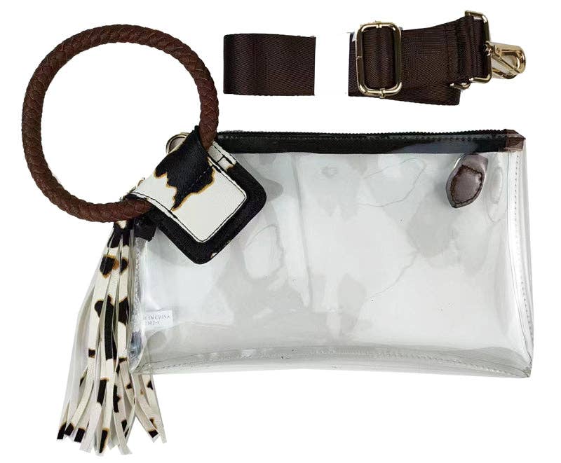 Clear Cuff  Black Tassel Wrislet Clutch