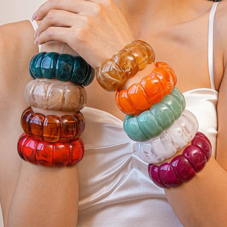 Bold Acrylic Stretch Cord Bracelets